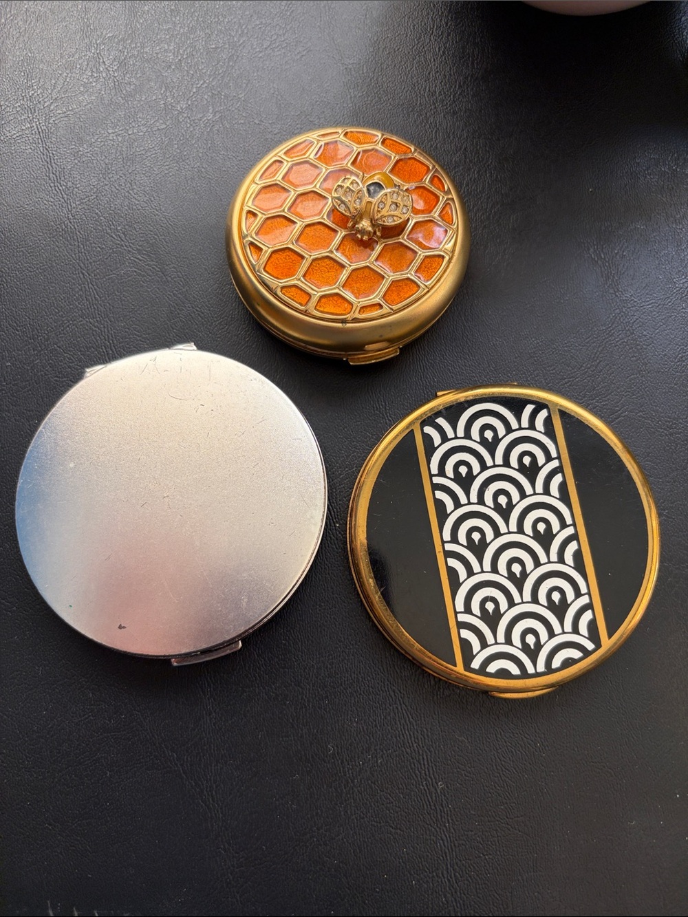 Vintage Compacts: 1940’s Helena Rubinstein , Estee Lauder & English Silver